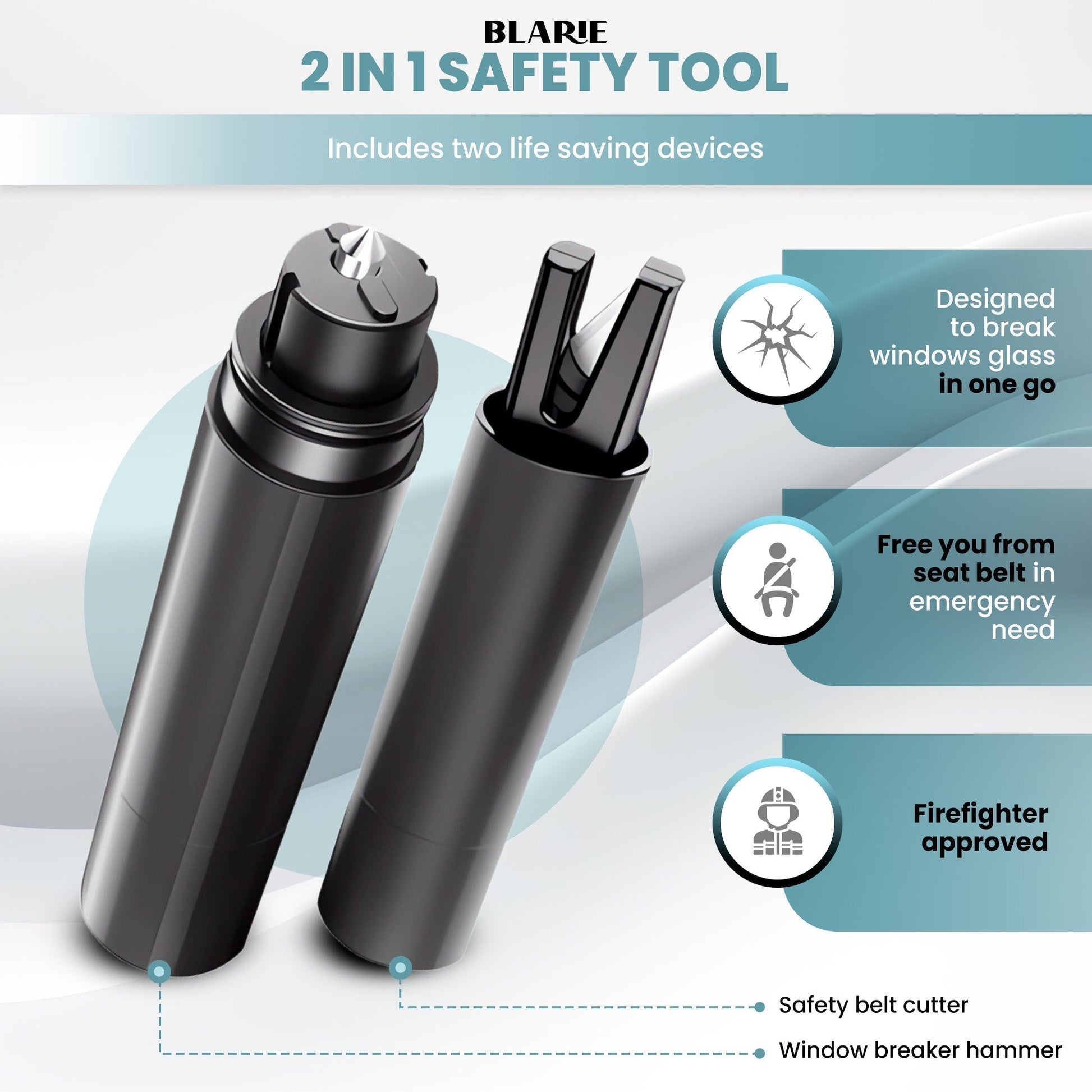 Nokmo | Car Safety Hammer – Essential Car Escape Tool & Window Breaker for Emergencies