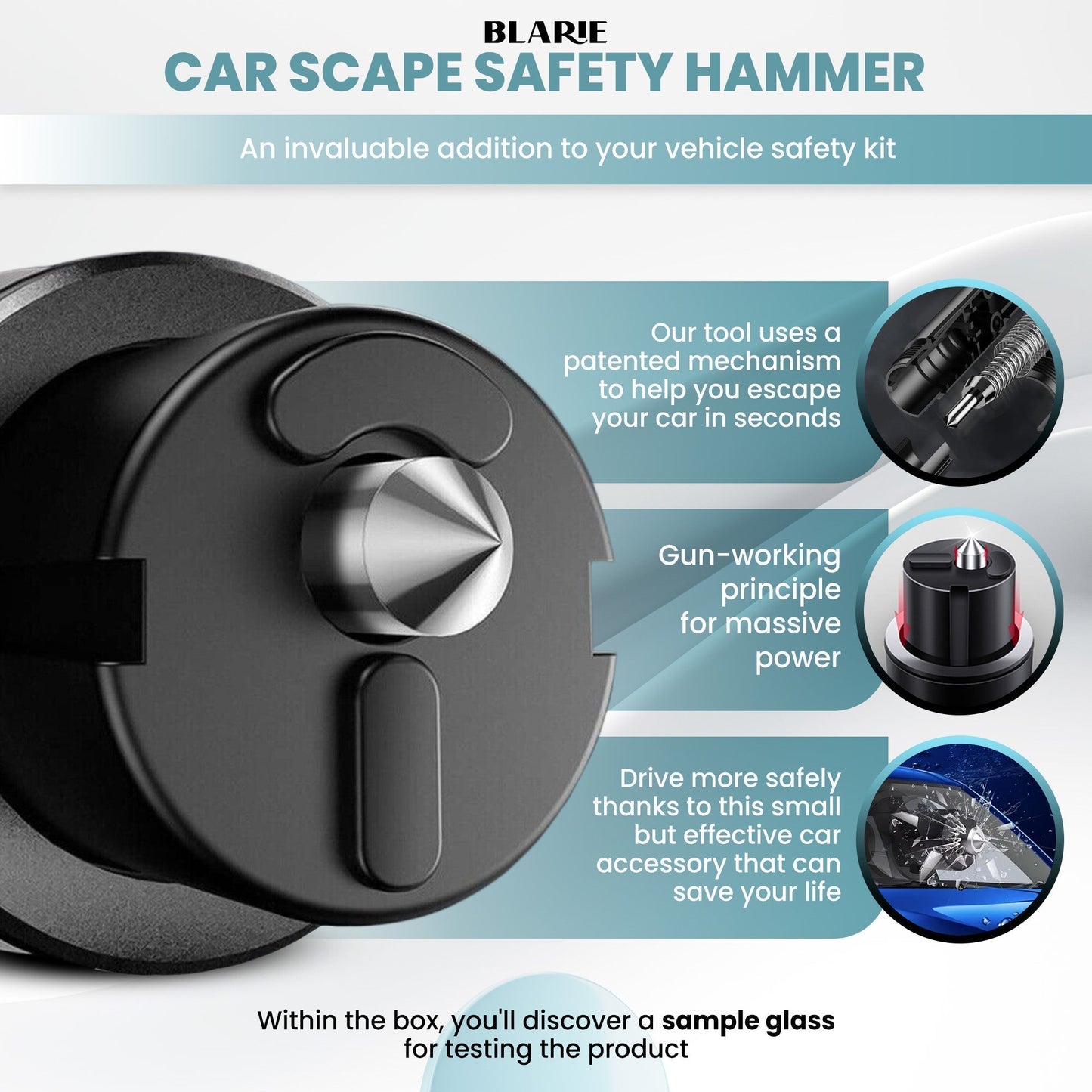 Nokmo | Car Safety Hammer – Essential Car Escape Tool & Window Breaker for Emergencies