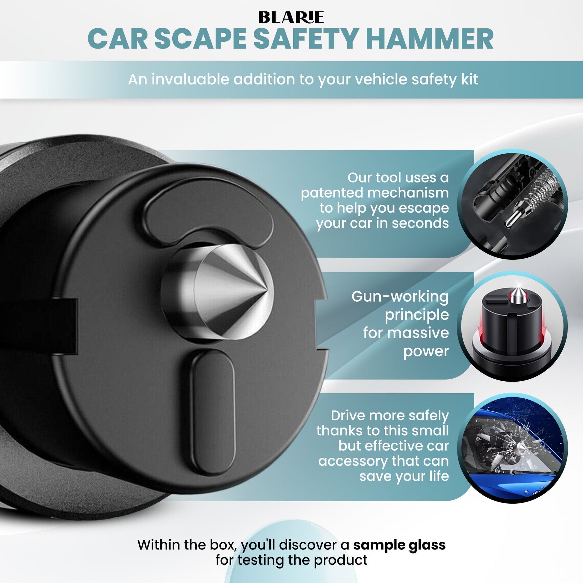Nokmo | Car Safety Hammer – Essential Car Escape Tool & Window Breaker for Emergencies