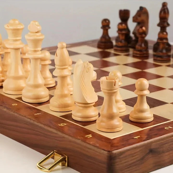 Nokmo | Chess Set in Premium Wood | Foldable with Magnetic Lock