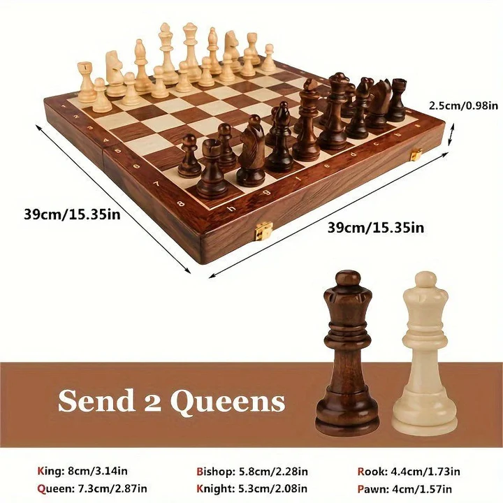 Nokmo | Chess Set in Premium Wood | Foldable with Magnetic Lock