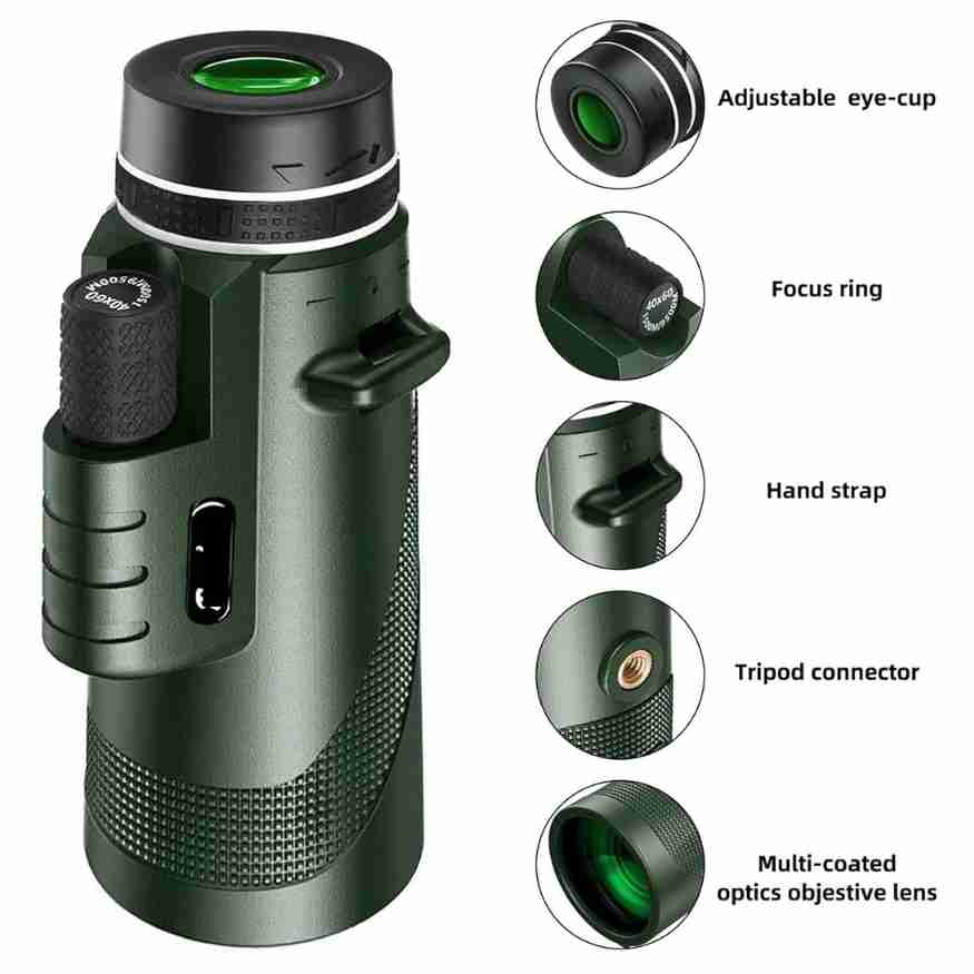 Nokmo | Compact Ultra-Zoom Monocular | HD Lens, Lightweight & Perfect for Hiking, Birdwatching, and Sports Events