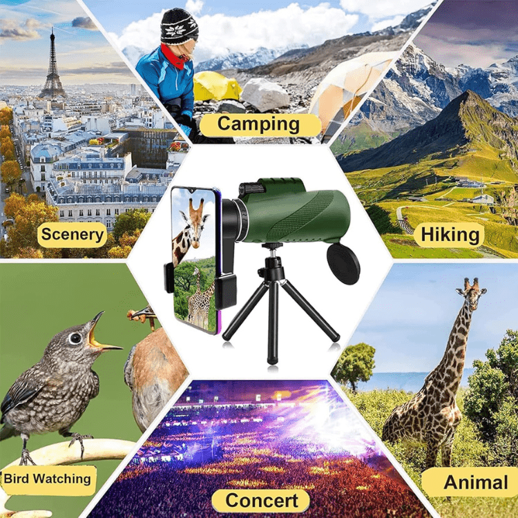 Nokmo | Compact Ultra-Zoom Monocular | HD Lens, Lightweight & Perfect for Hiking, Birdwatching, and Sports Events