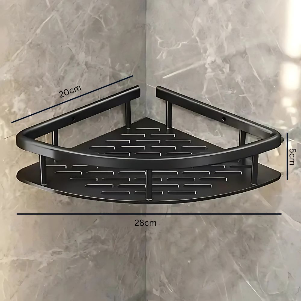 Nokmo | Corner Shower Caddy with Drain Holes and Adhesive Mount