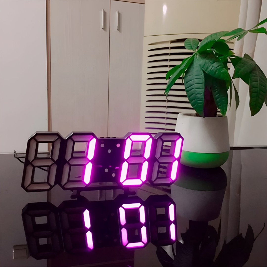 Nokmo | Designer LED 3D Wall Clock with Digital Display and Intuitive Operation