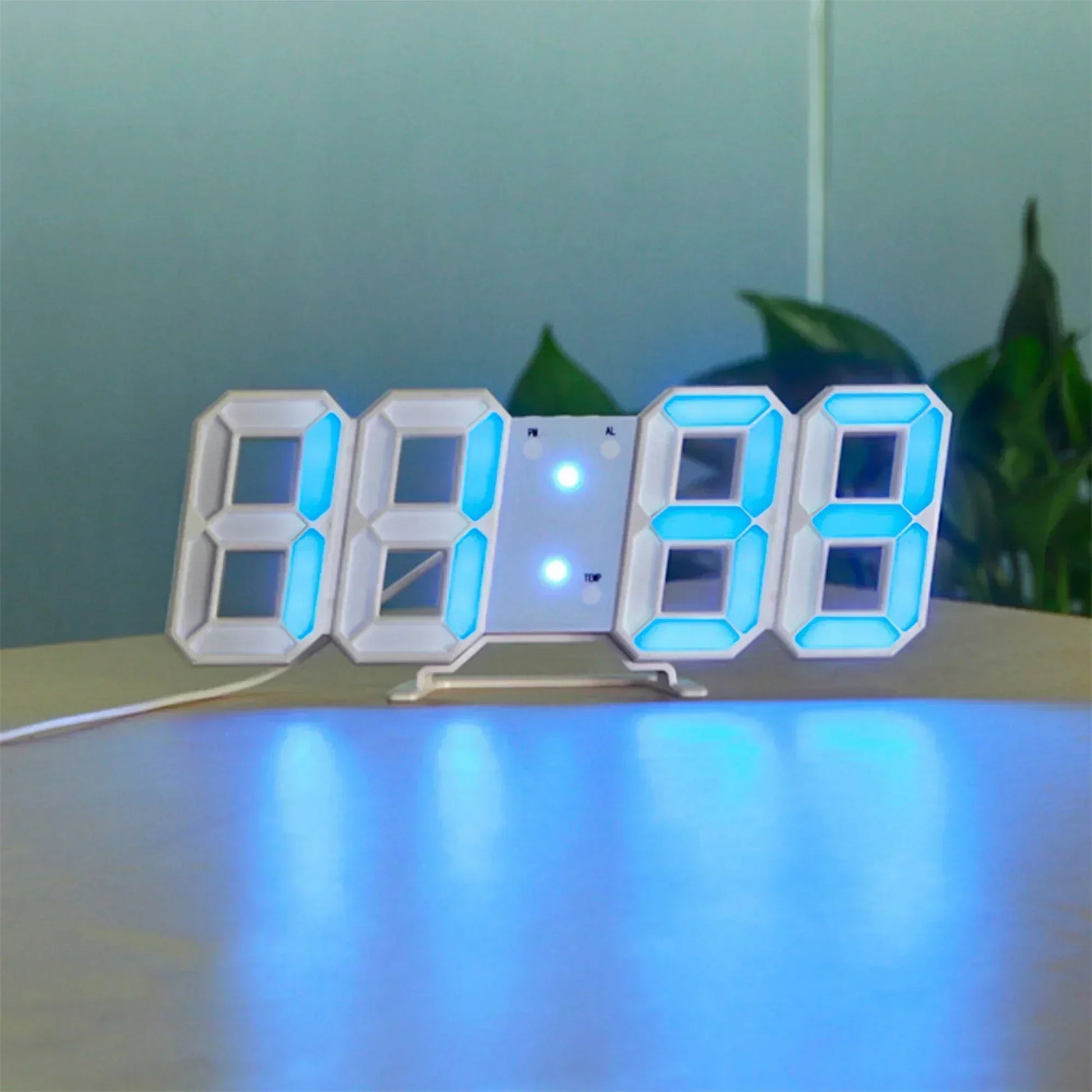Nokmo | Digital 3D LED Wall Clock – Modern Design with Dimming Function and Optimal Visibility