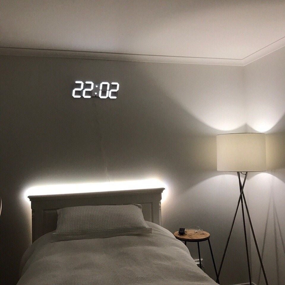 Nokmo | Digital 3D LED Wall Clock – Modern Design with Dimming Function and Optimal Visibility
