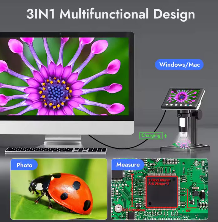 Nokmo | Digital Microscope with 4.3'' Screen – 1000X Magnification
