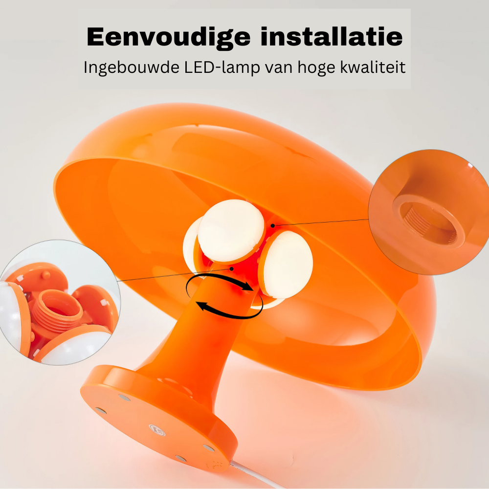 Nokmo | Dimmable Mushroom Table Lamp with USB