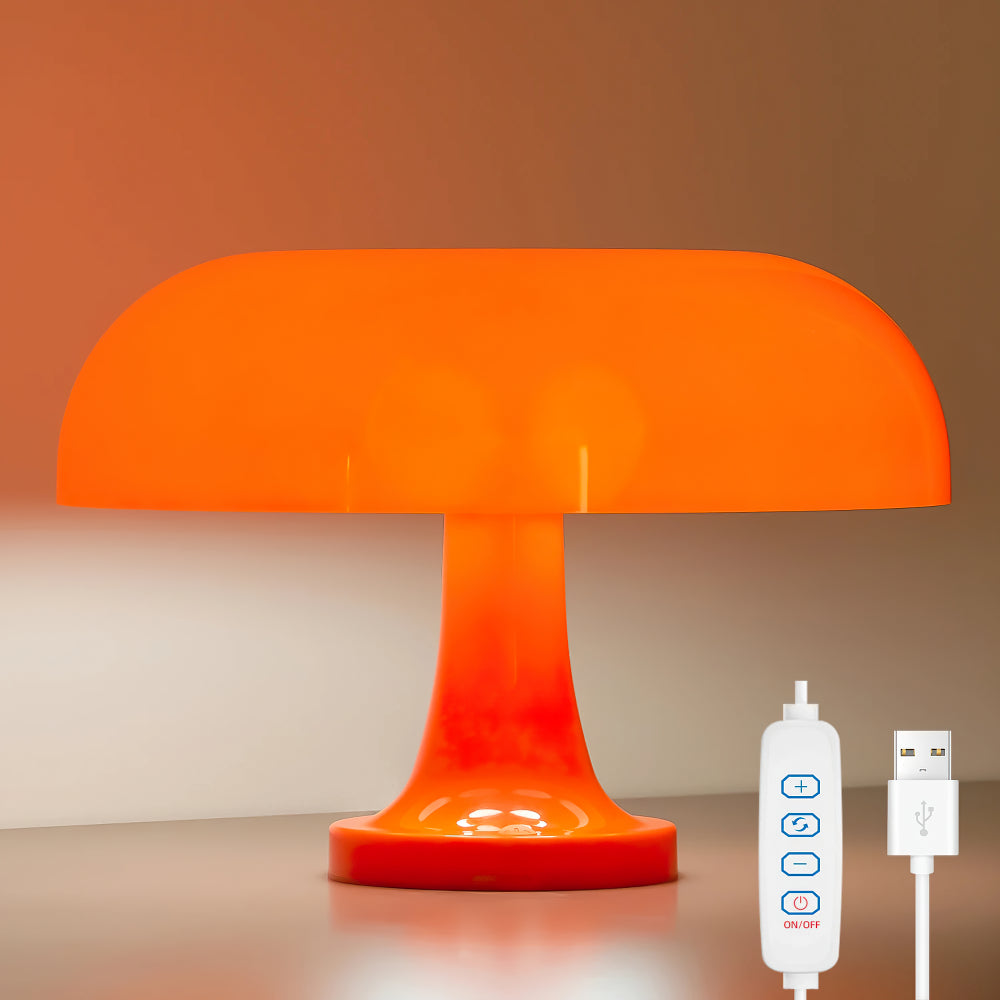 Nokmo | Dimmable Mushroom Table Lamp with USB