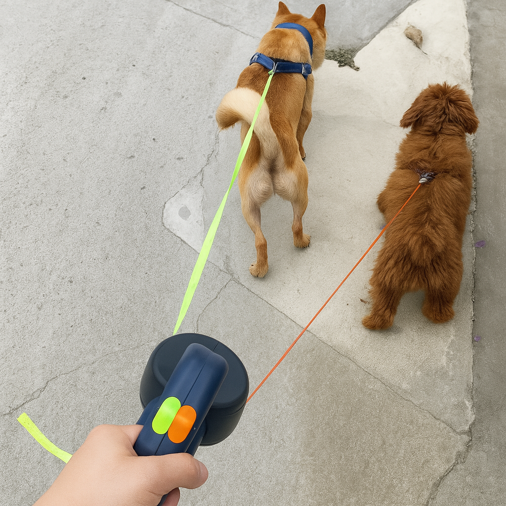 Nokmo | Dual Retractable Dog Leash with 360° Swivel