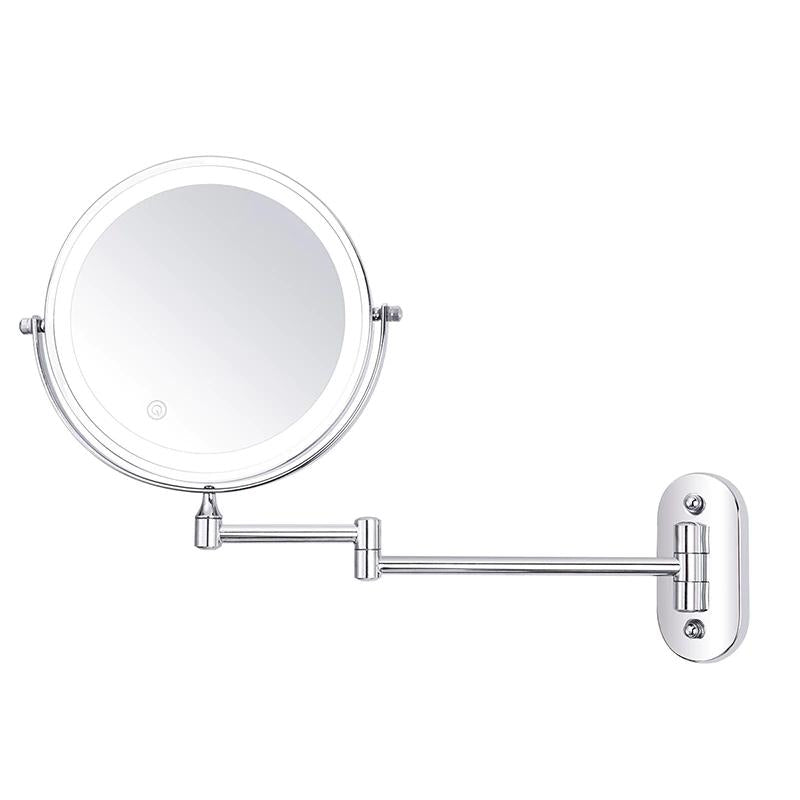 Nokmo | Enlarged Rechargeable LED Makeup Mirror | Adjustable Brightness, Up to 10x Magnification & Portable for Perfect Makeup Application