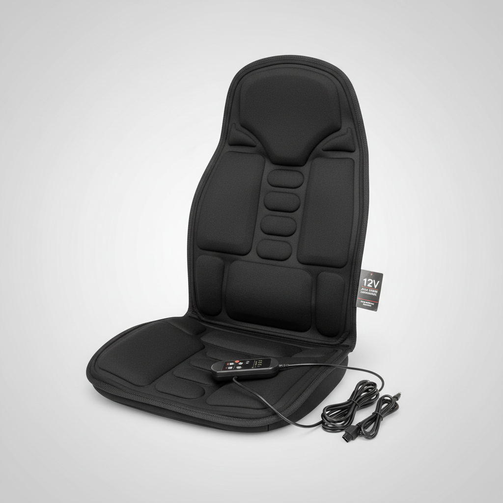 Nokmo | Ergonomic Massage Seat Cushion | Shiatsu & Vibration Massage for Neck, Back & Thighs | Optional Heat Function | Includes Car Adapter & Remote Control