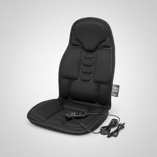Nokmo | Ergonomic Massage Seat Cushion | Shiatsu & Vibration Massage for Neck, Back & Thighs | Optional Heat Function | Includes Car Adapter & Remote Control