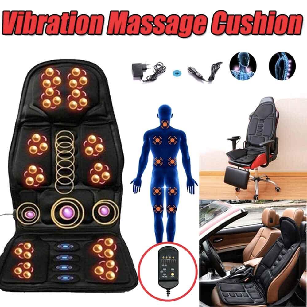 Nokmo | Ergonomic Massage Seat Cushion | Shiatsu & Vibration Massage for Neck, Back & Thighs | Optional Heat Function | Includes Car Adapter & Remote Control