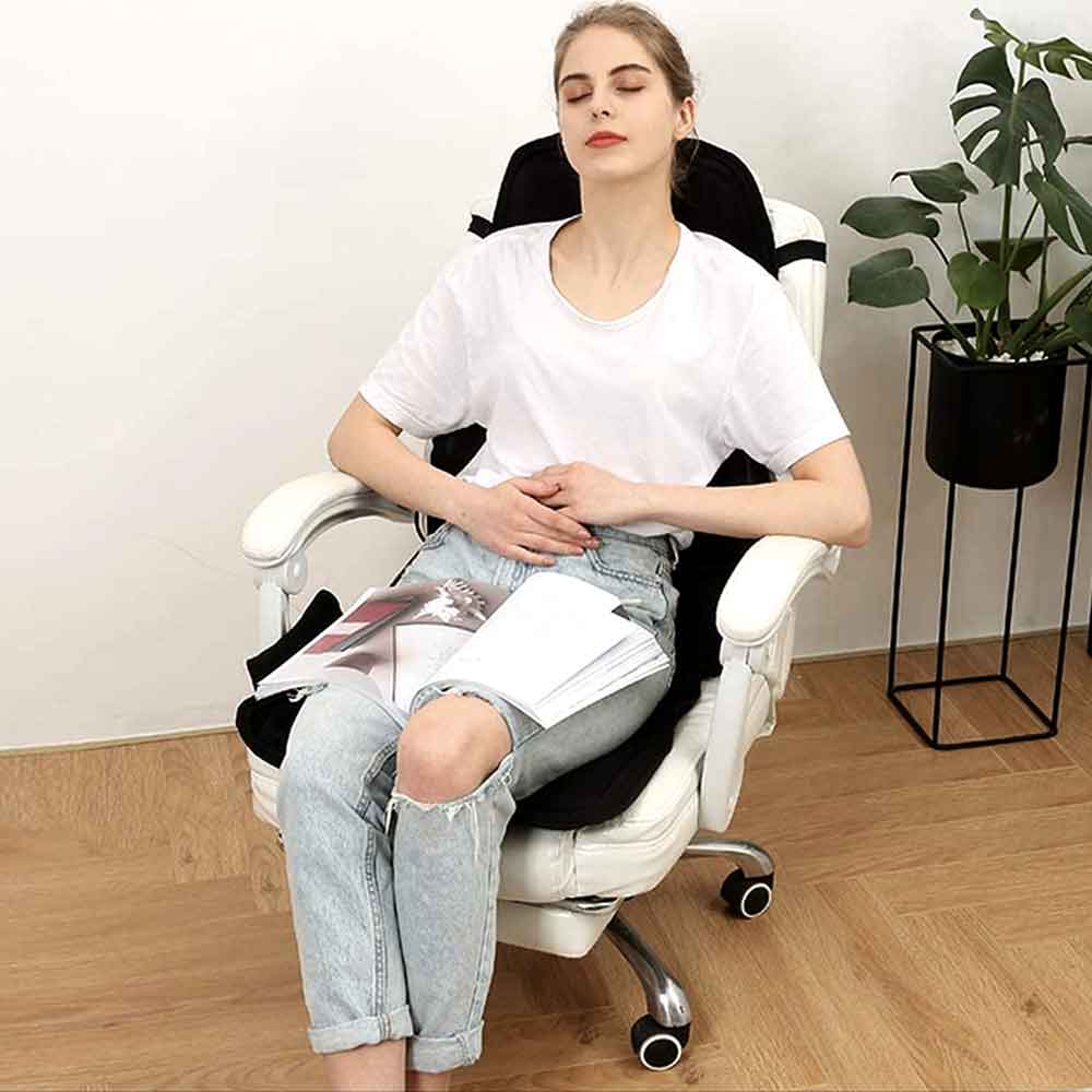Nokmo | Ergonomic Massage Seat Cushion | Shiatsu & Vibration Massage for Neck, Back & Thighs | Optional Heat Function | Includes Car Adapter & Remote Control