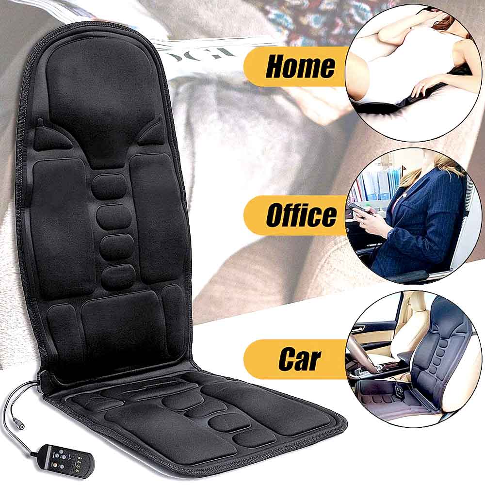 Nokmo | Ergonomic Massage Seat Cushion | Shiatsu & Vibration Massage for Neck, Back & Thighs | Optional Heat Function | Includes Car Adapter & Remote Control