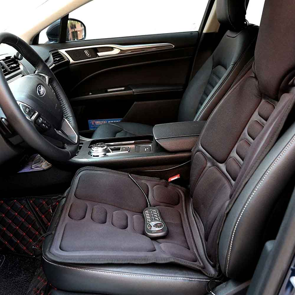Nokmo | Ergonomic Massage Seat Cushion | Shiatsu & Vibration Massage for Neck, Back & Thighs | Optional Heat Function | Includes Car Adapter & Remote Control