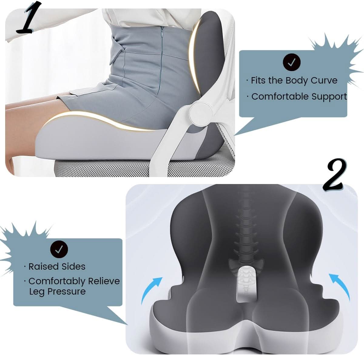 Nokmo | Ergonomic Seat Cushion with Lumbar Support