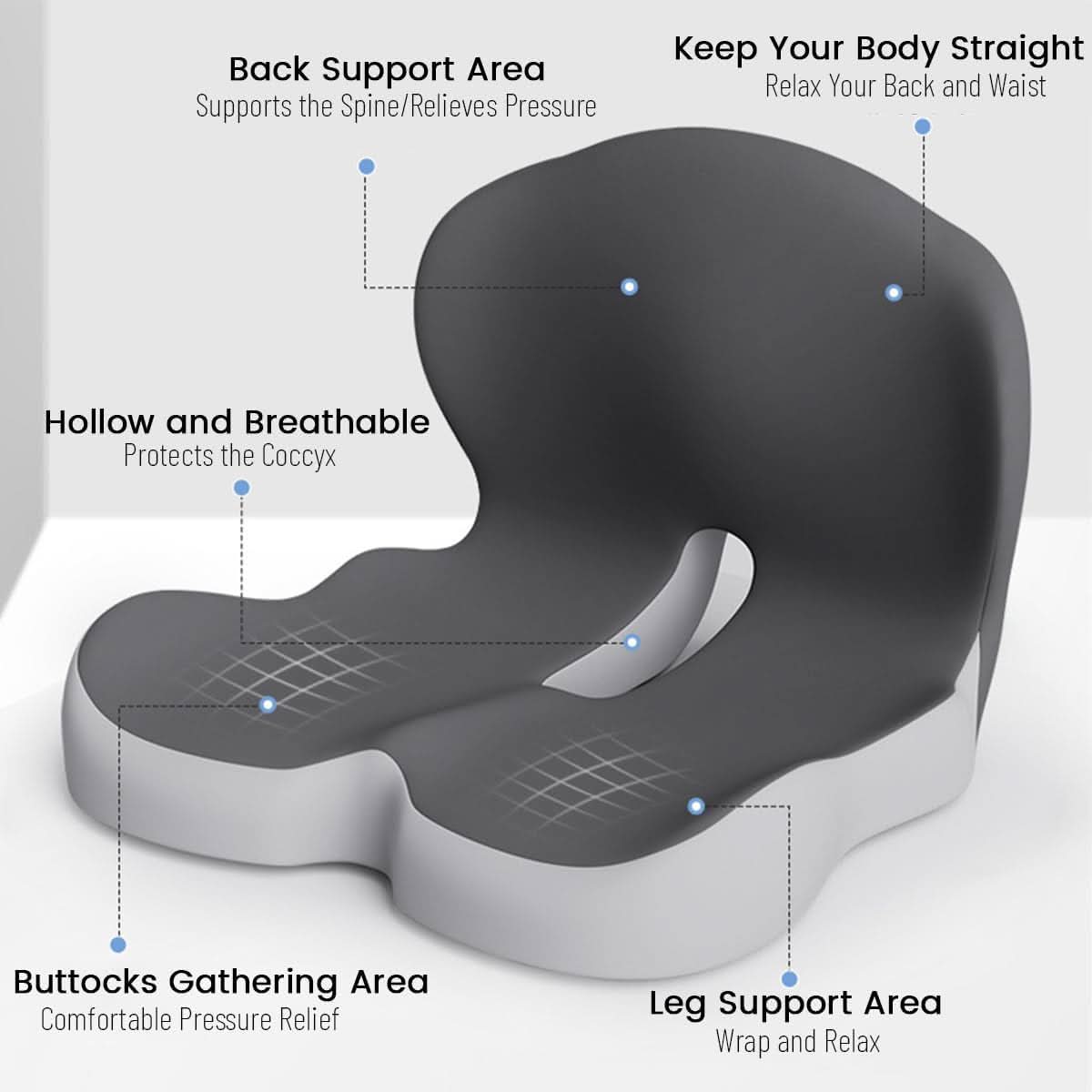 Nokmo | Ergonomic Seat Cushion with Lumbar Support