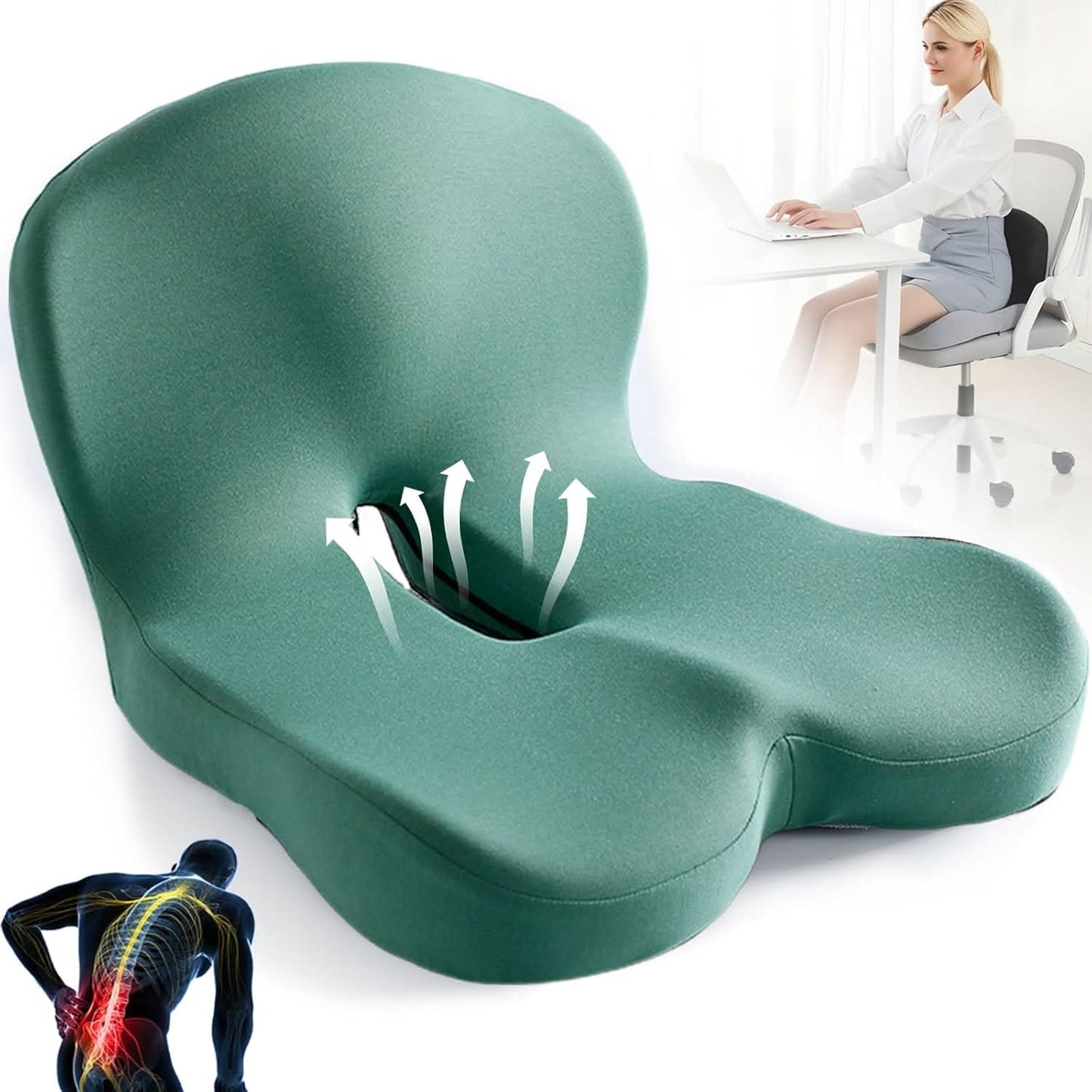 Nokmo | Ergonomic Seat Cushion with Lumbar Support