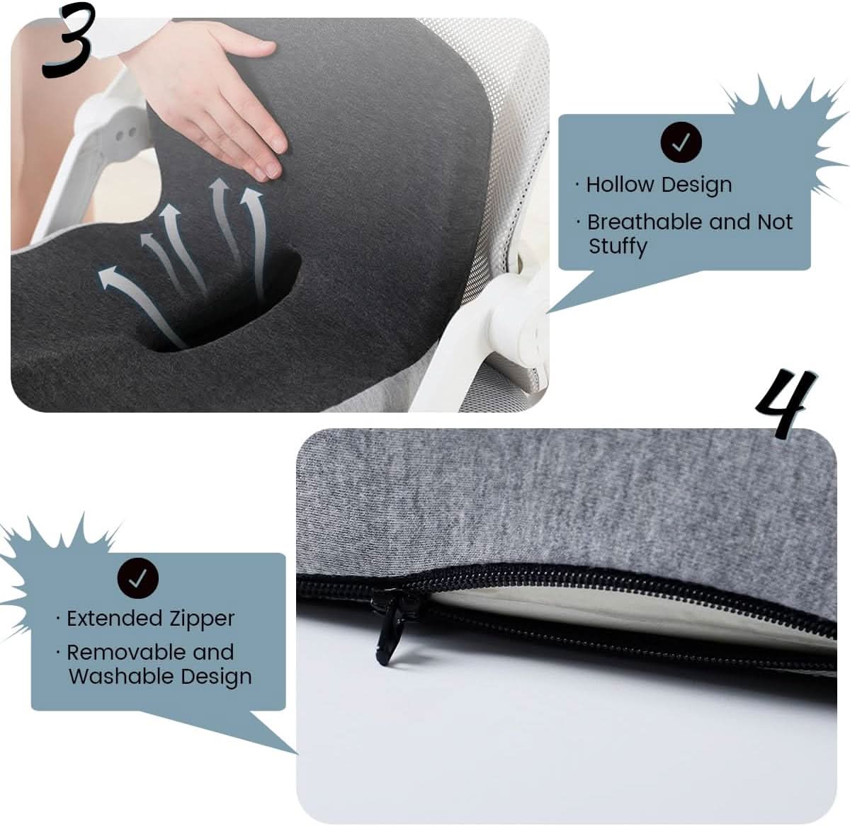 Nokmo | Ergonomic Seat Cushion with Lumbar Support