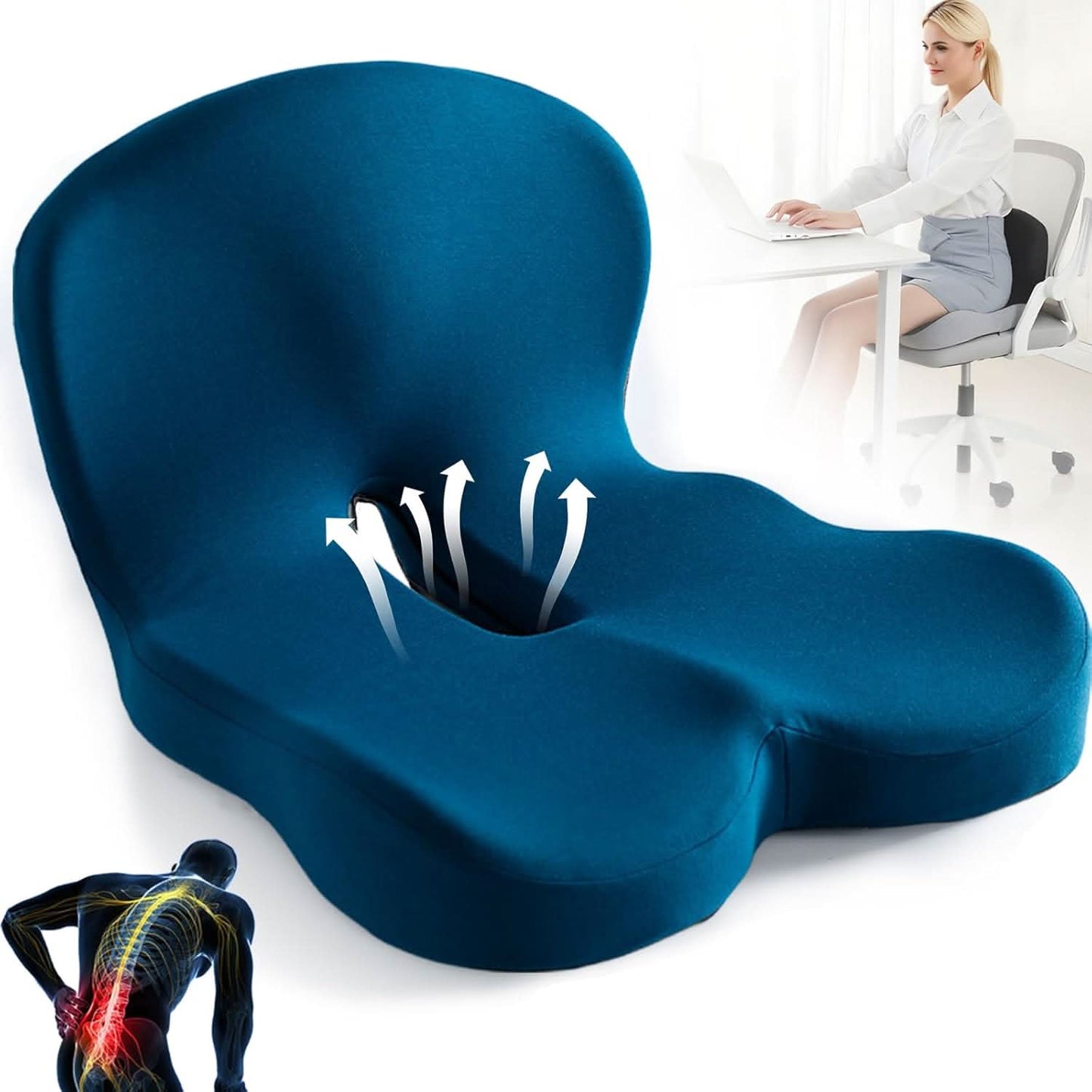 Nokmo | Ergonomic Seat Cushion with Lumbar Support