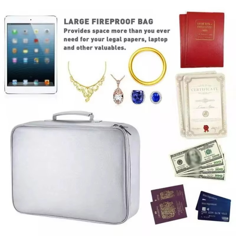 Nokmo | Fireproof and Waterproof Document Organizer Bag – Portable Protective Storage for Travel and Home Security