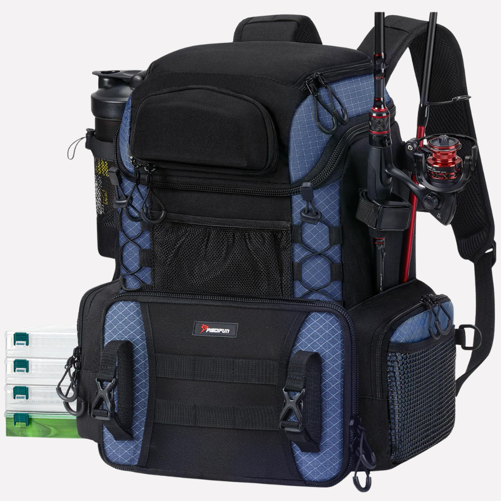 Nokmo | Fishing Gear Tackle Backpack with Rod Holders