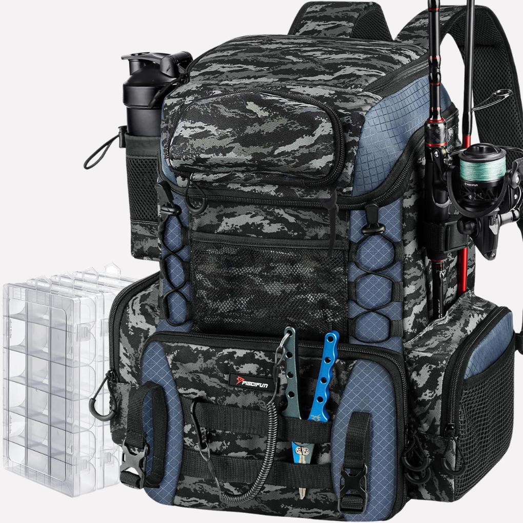 Nokmo | Fishing Gear Tackle Backpack with Rod Holders
