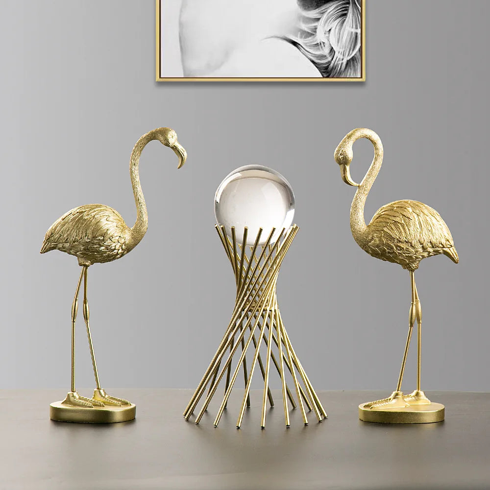 Nokmo | Flamingo Figure Made of Resin Modern Decoration