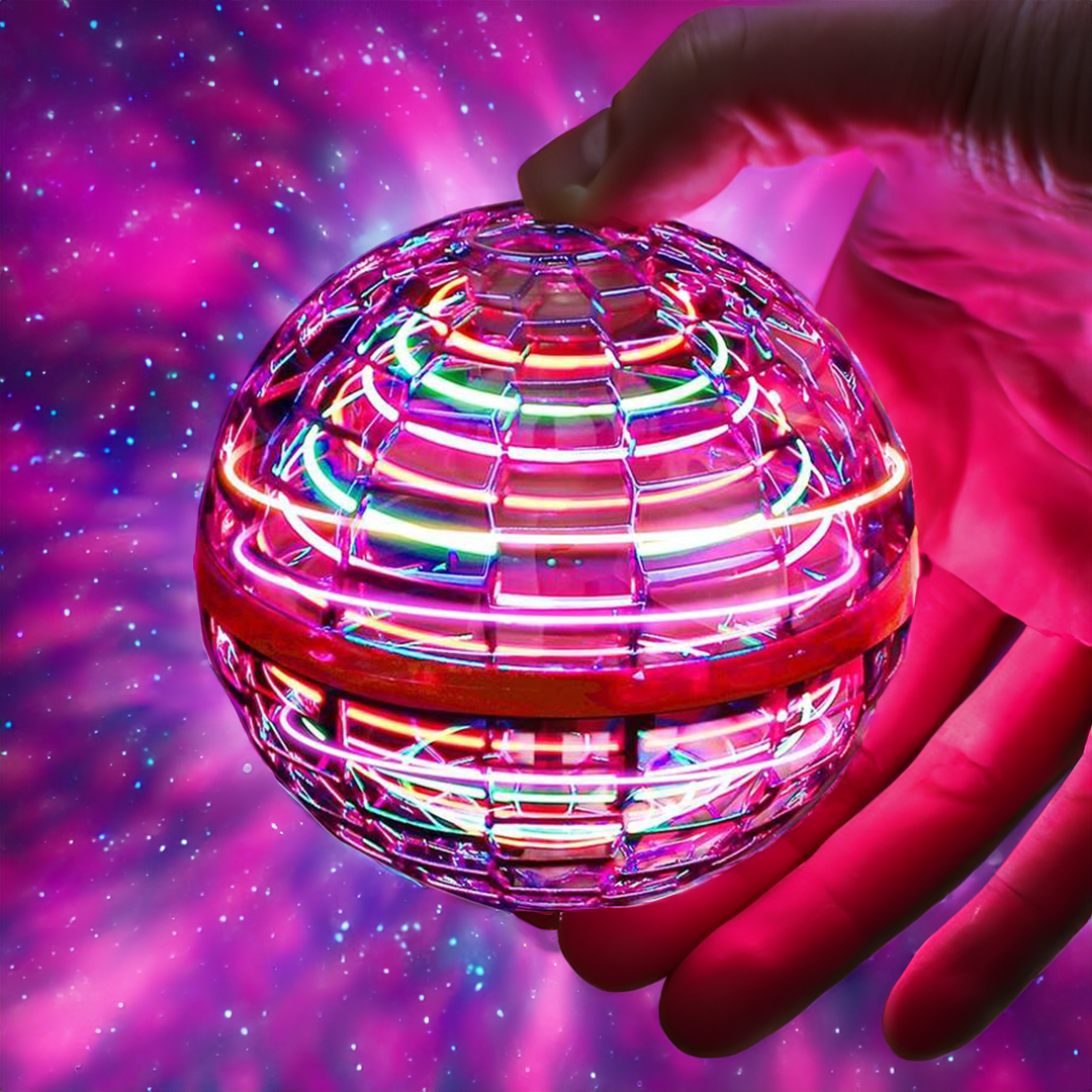 Nokmo | Flying Orb Ball | Aerodynamic 360° Flying Device | Intelligent Gyroscopic Stabilization | Shock-Resistant Polypropylene Structure | USB Fast Charging | LED Effects