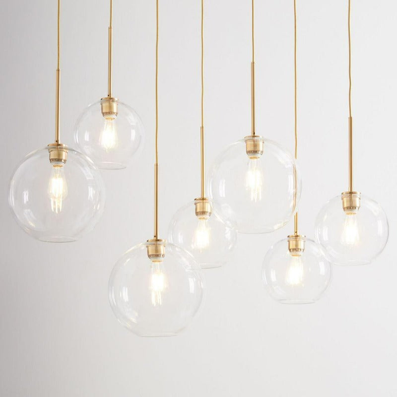 Nokmo | Glass Ball Pendant Light | Modern Brass Design