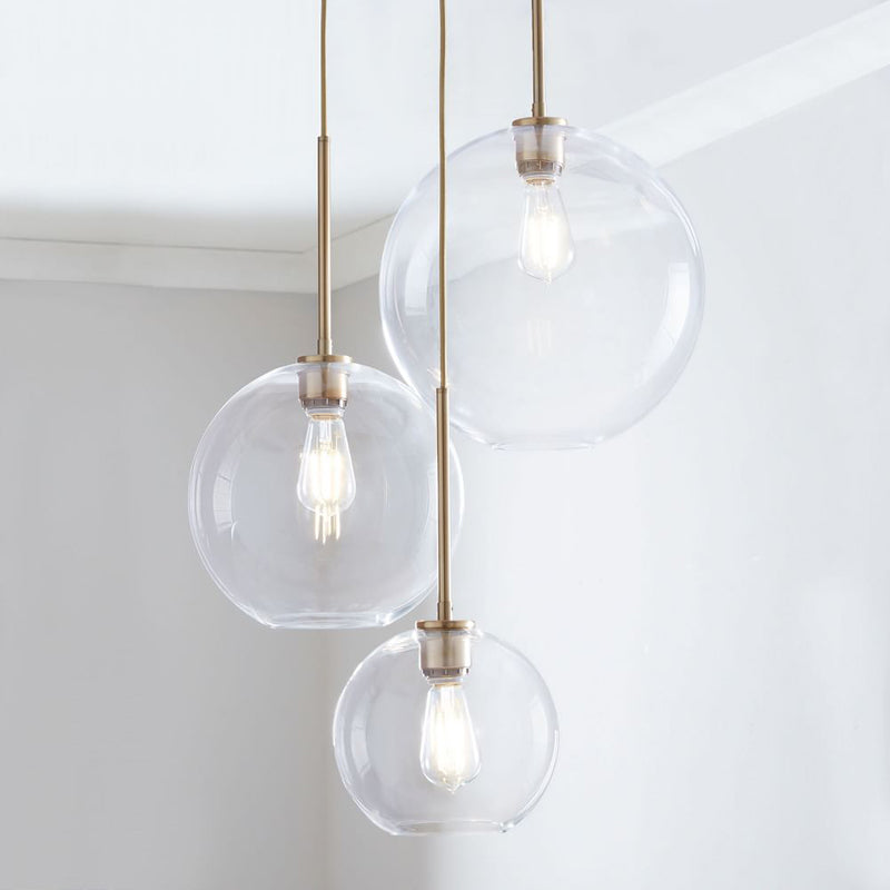 Nokmo | Glass Ball Pendant Light | Modern Brass Design