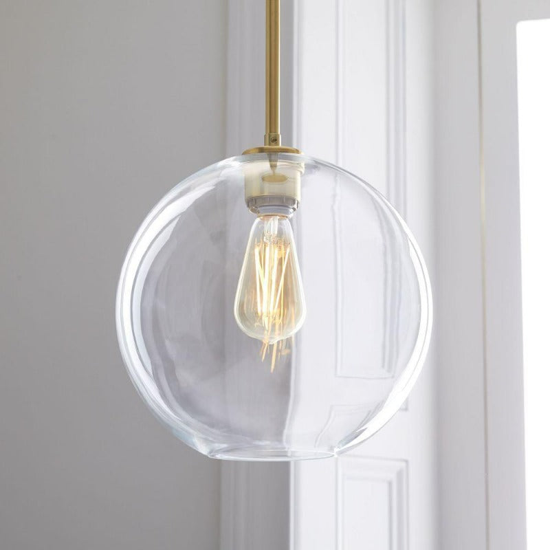 Nokmo | Glass Ball Pendant Light | Modern Brass Design