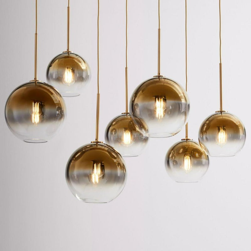 Nokmo | Glass Ball Pendant Light | Modern Brass Design