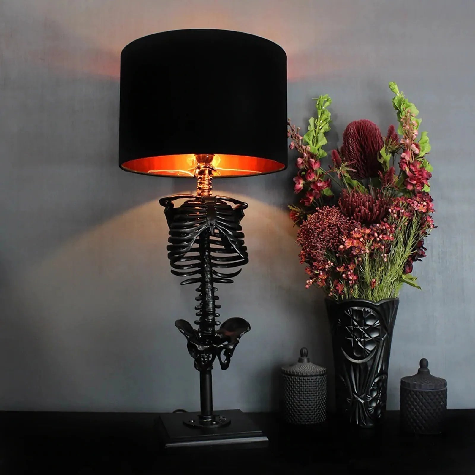 Nokmo | Gothic Skeleton Table Lamp | Handmade Art Design