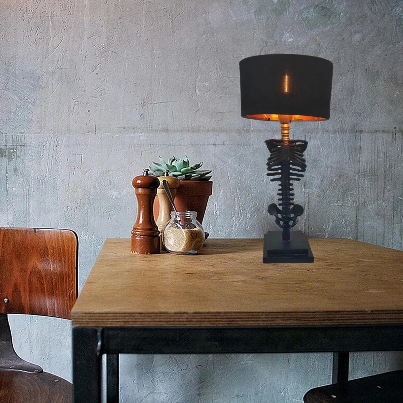 Nokmo | Gothic Skeleton Table Lamp | Handmade Art Design