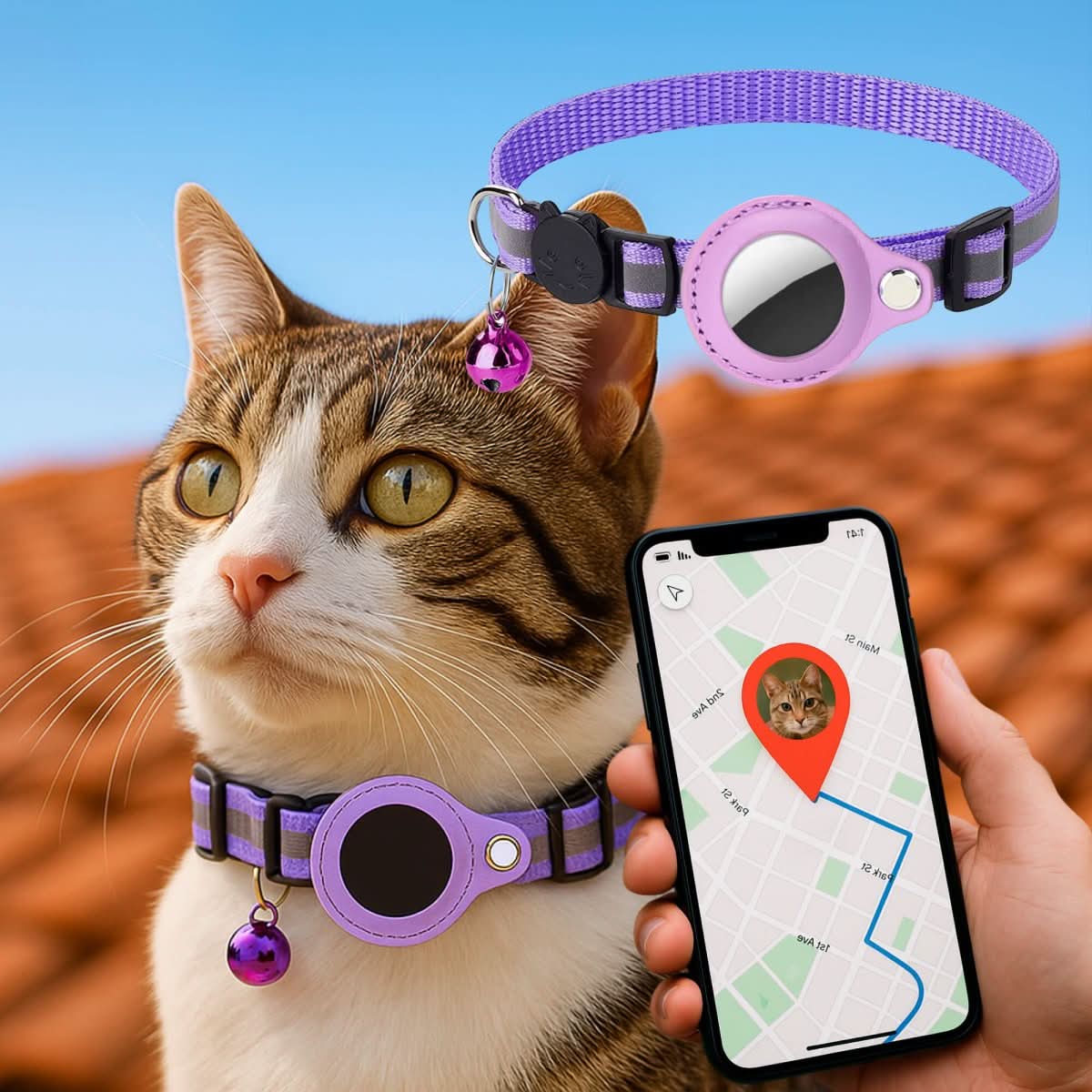 Nokmo | GPS Collar for Cats with Reflective Design