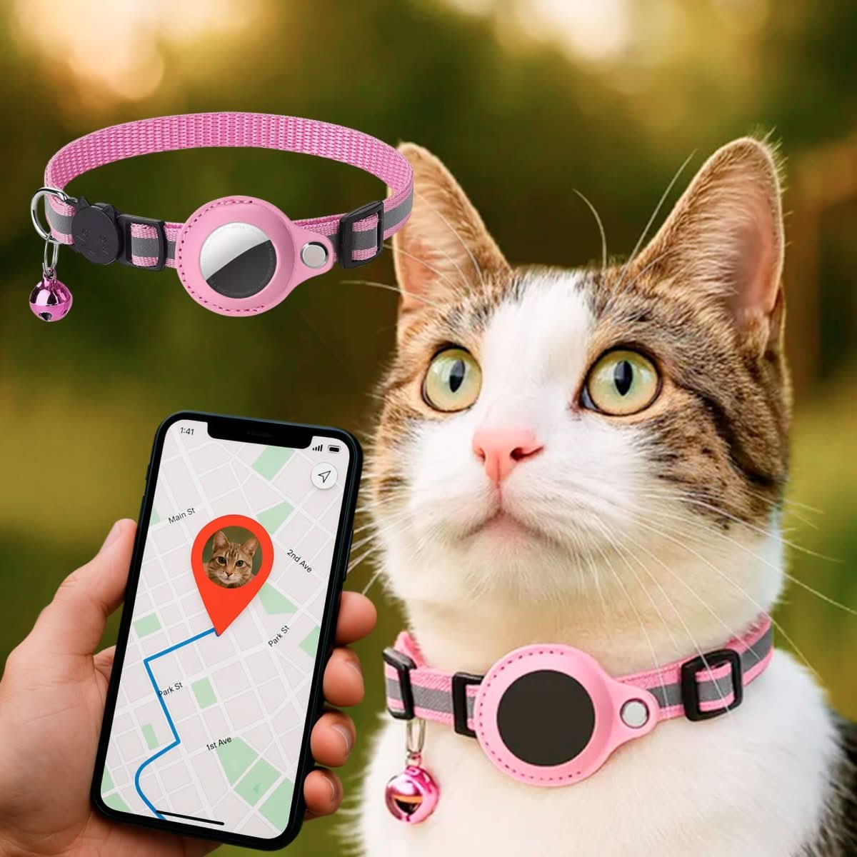 Nokmo | GPS Collar for Cats with Reflective Design