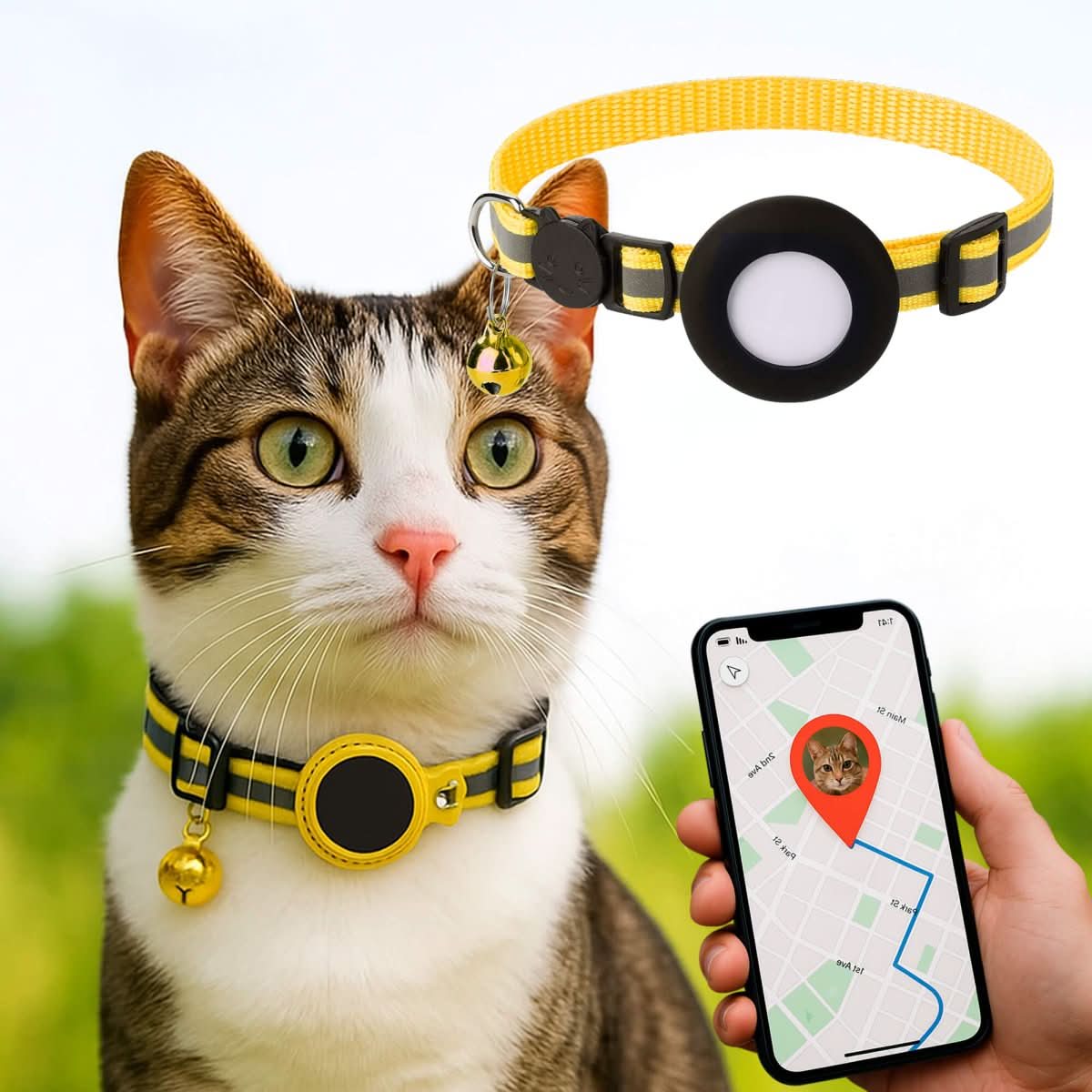 Nokmo | GPS Collar for Cats with Reflective Design