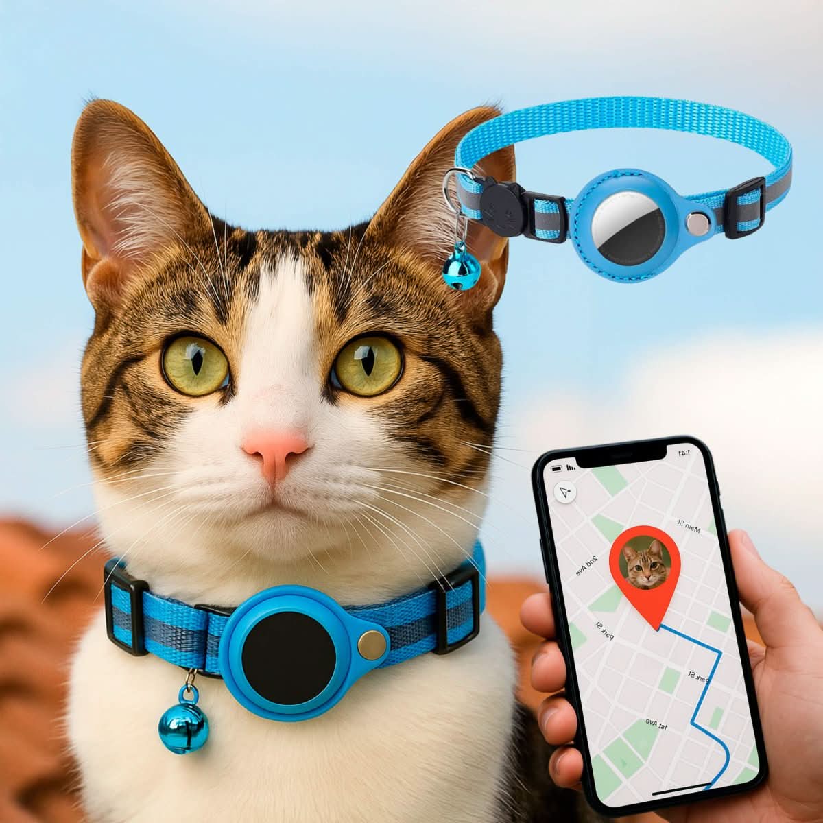 Nokmo | GPS Collar for Cats with Reflective Design