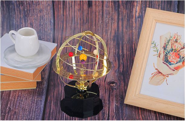 Nokmo | Grand Orrery Model Handcrafted Mechanical Brass Solar System Replica (5 Planets)