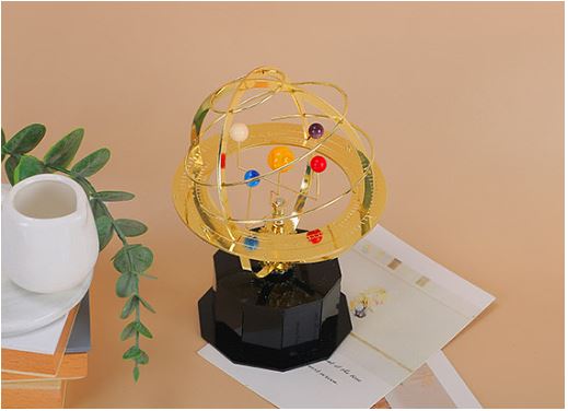Nokmo | Grand Orrery Model Handcrafted Mechanical Brass Solar System Replica (5 Planets)
