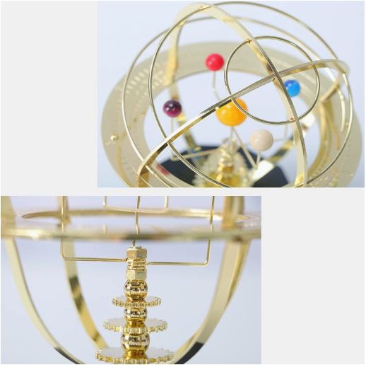 Nokmo | Grand Orrery Model Handcrafted Mechanical Brass Solar System Replica (5 Planets)