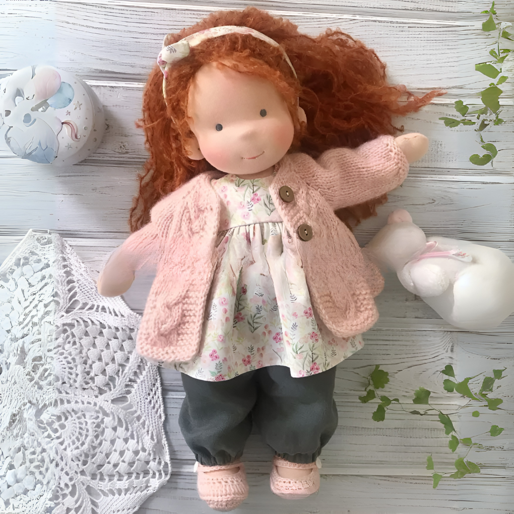 Nokmo | Handmade Waldorf Doll — Toy Dress Made of Knit Fabric