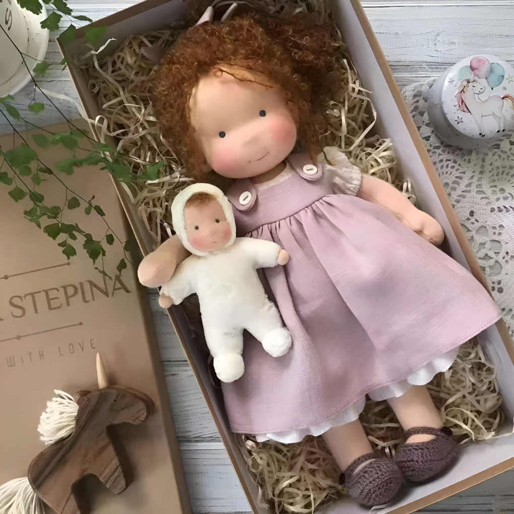 Nokmo | Handmade Waldorf Doll — Toy Dress Made of Knit Fabric
