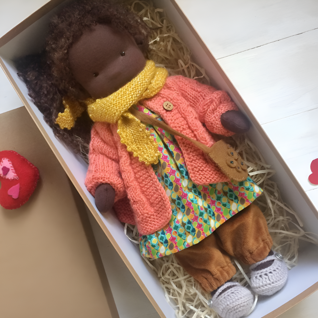 Nokmo | Handmade Waldorf Doll — Toy Dress Made of Knit Fabric