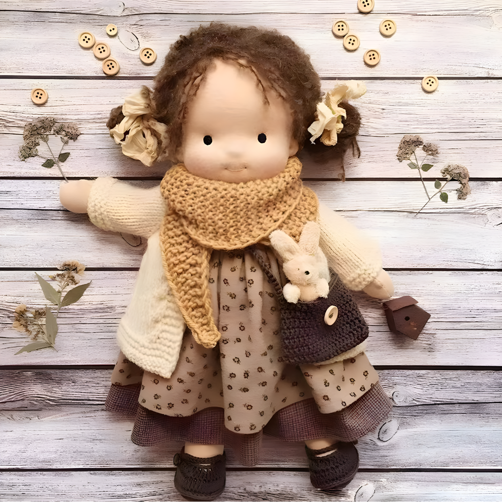 Nokmo | Handmade Waldorf Doll — Toy Dress Made of Knit Fabric