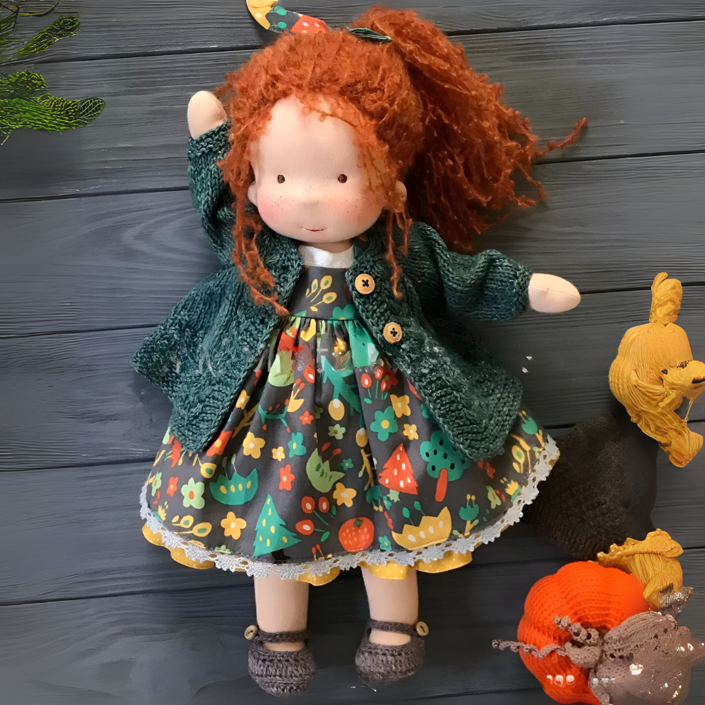 Nokmo | Handmade Waldorf Doll — Toy Dress Made of Knit Fabric